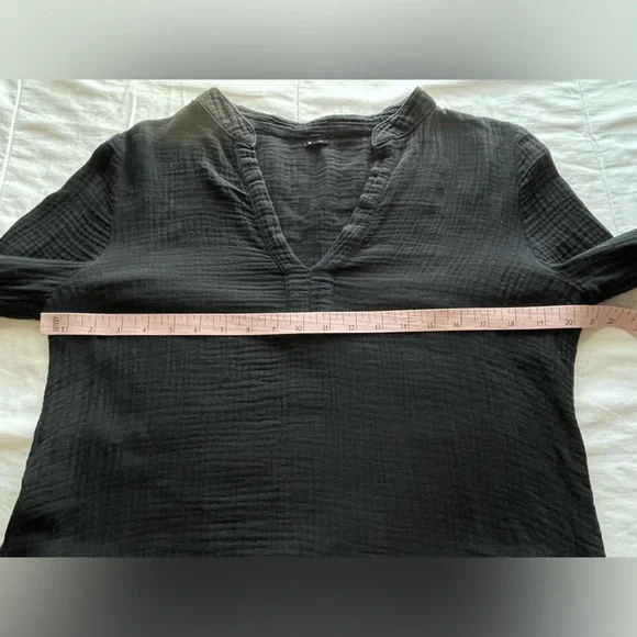 Monrow Easy Fit Black Cotton Popover Swing Dress Medium Neutral Capsule Wardrobe - Picture 6 of 10